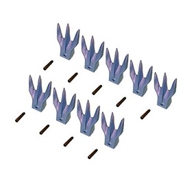 9 - Mini Excavator/Backhoe Bucket HD Trident Rock Teeth w/Pins - X156TR3