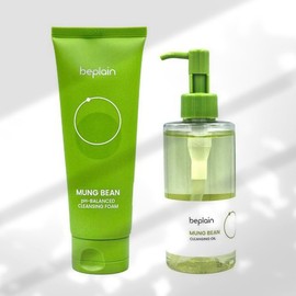 비플레인 녹두 더블 클렌징 세트 (폼 160ml+오일 200ml) Beeplain Mung Bean Double Cleansing Set (Foam 160ml + Oil 200ml), 1세트