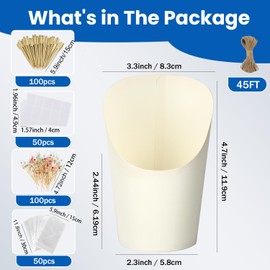 Woixiow Charcuterie Cups (White(14oz), 50 Cups + 100 Sticks + 50 Labels)