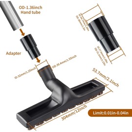 Universal Vacuum Floor Brush Attachments 1.25" 32mm Fits Shark Vacuum Lift Away Attachments. and For Shop vac and Miele and Dyson Vacuum (Black)