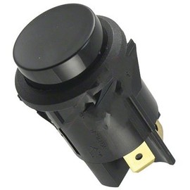 Arcolectric C7000AFBB, Switch, PUSHBUTTON, Round; SPST; ON-Off, 16A, 250VAC; 0.25 in. QC; Actuator, Black