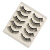 Baluue 5 Pairs Fake Lashes Reusable Black Eyelashes Handmade Eye