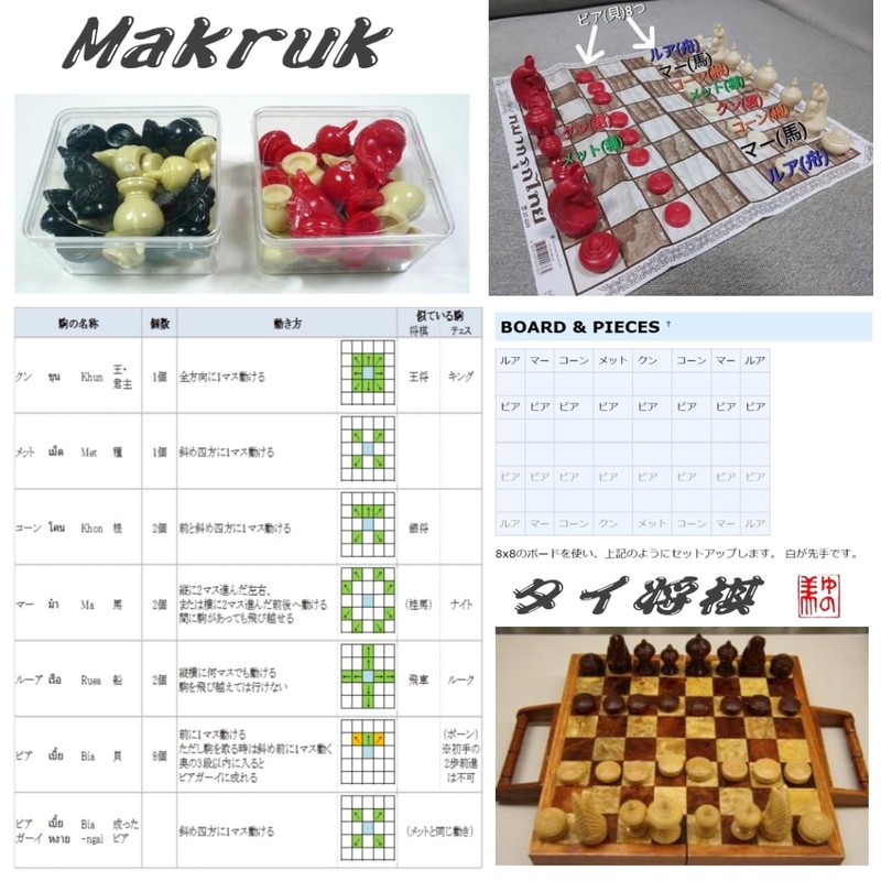 Thai Shogi Mark Look Makruk High Quality Box Shogi Board