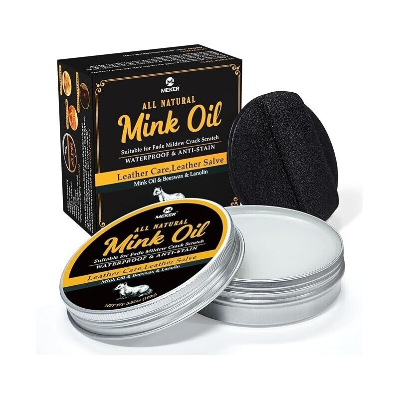MEKER Mink Oil for Leather Boots Leather Conditioner and Cleaner