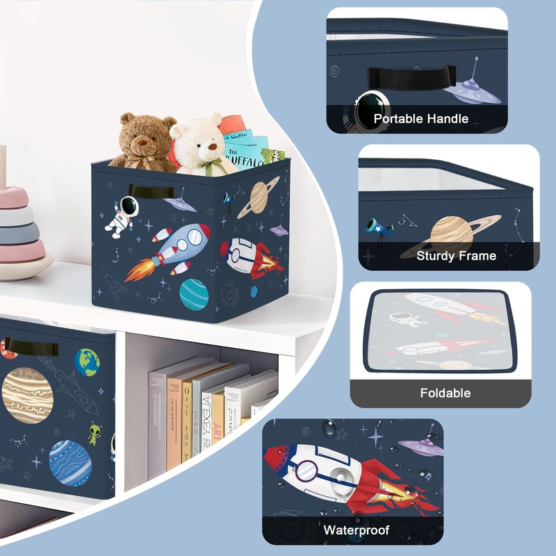 Clastyle 3 pcs Cosmic Space Cube Storage Unit Boxes Stars