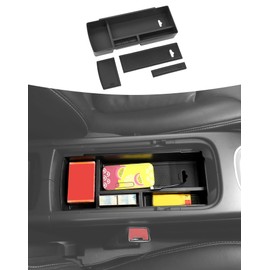 Summleaf Armrest Pad Storage Box Insert Hidden Center Console Tray Organizer for Dodge Journey 2011-2020,Interior Accessories ABS+Latex Black