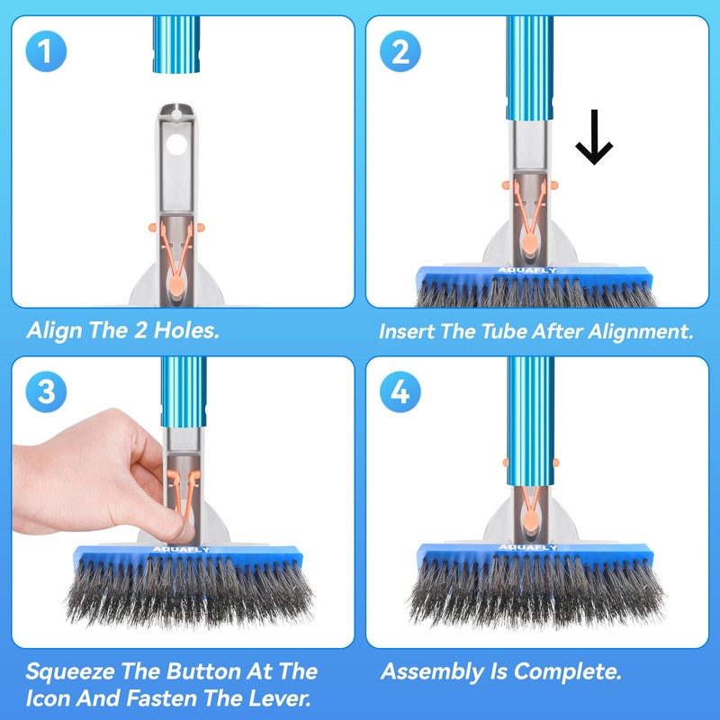 5-Inch Stainless Steel Pool Brush - Heavy Duty Pool Cleaning