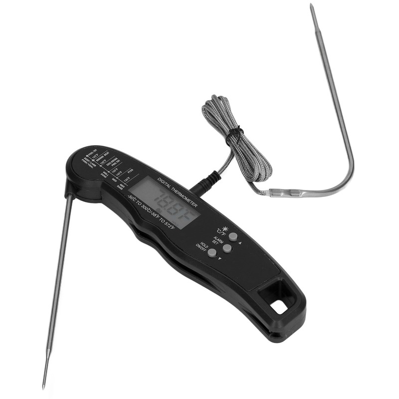 Barbecue Thermometer Double Probe Head LCD Display Easy to Store