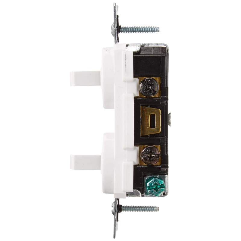 Leviton 5243-W 15 Amp, 120/277 Volt, Duplex Style Two 3-Way
