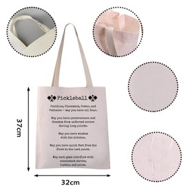 VAMSII Pickleball Tote Bag - Cosmetic Bag - Medium - Canvas - Water Resistant - Lightweight - Portable - Adults - Women - Pickleball Enthusiasts - Sports Enthusiasts