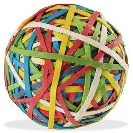 ACCO 72155 Rubber Band Ball, Approximately 270 Rubber Bands, Assorted