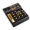 Mini Audio Mixer, Portable Mini4 DJ Board Mixer with USB