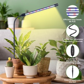 YESTI Grow Light, Full Spectrum Plant Light for Indoor Plants, Seedings Succulents Small Plants, Grow Lamp with Auto On/Off Timer, 9 Dimmable Levels, 2 Pack