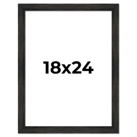 18x24 Frame Black Barnwood Picture Frame - Modern Photo Frame Includes UV Acrylic Shatter Guard Front, Acid Free Foam Backing Board, Hanging Hardware Wood Wall Frames for Family Photos - no Mat