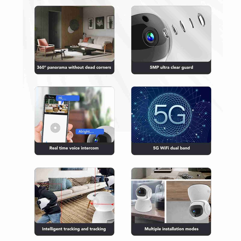 5G Surveillance Camera 1080P HD Smart Dual Band Wifi Wireless