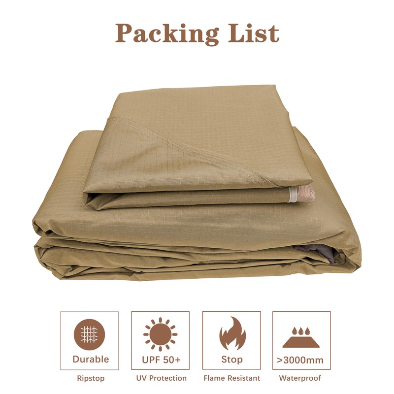 SCOCANOPY Beige Gazebo Replacement Cover Fit for 10X12 Eagle Brooke