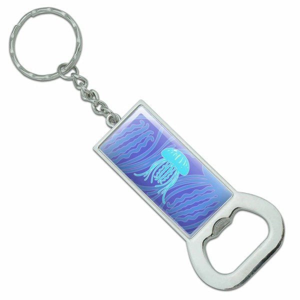 Unbranded Cute Jellyfish Tentacles Ocean Keychain Rectangle Bottle Opener