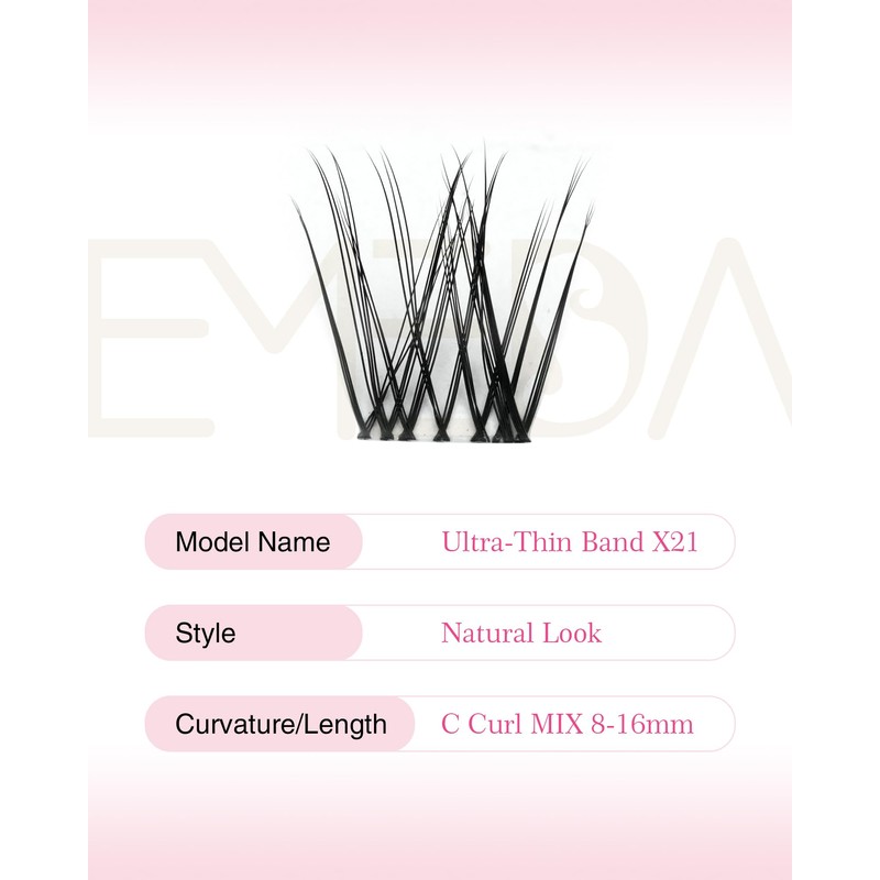 EMEDA Natural Lash Clusters C Curl Wispy Eyelash Clusters Natural