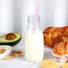 Yinkin 20 Sets Plastic Milk Bottles with Straws Lids Clear