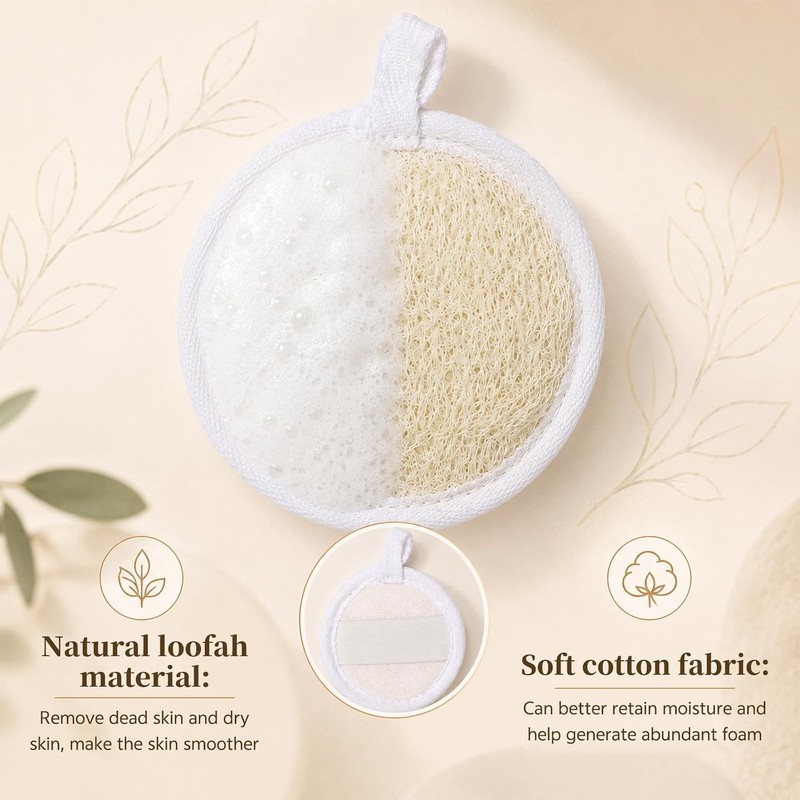Exfoliante facial de lufa natural – Pack de 6 almohadillas