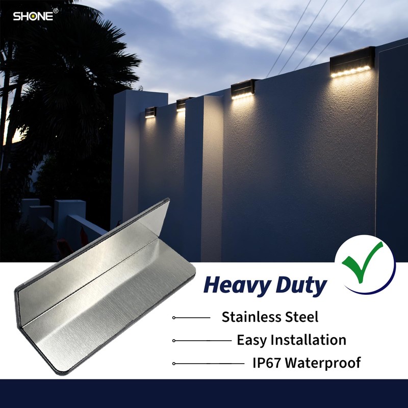 SHONELIGHTING Solar Pool Lights, Color Changing Waterproof Step Lights for