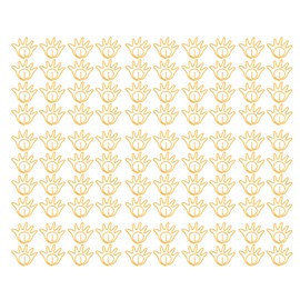 100Pcs Paper Clip Metal Hand Shaped Design Rustproof Paperclip Decoration for Office School Yellow