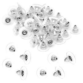 100 Pcs Clear Earring Backs, Plastic Earring Back, Arring Back Non-Slip Safety Backs for Hook, Stud, Hoop, Transparent Secure Clutch Ear Closures, DIY Jewelry Accessories Bulk Replacement