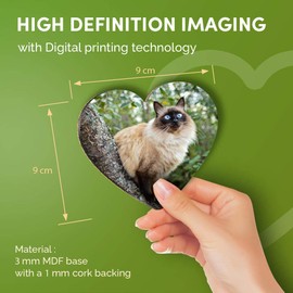 Destination Vinyl ltd Great Coasters (Set of 4) Heart - Balinese Cat in Tree Blue Eyes Drink Glossy Coasters/Tabletop Protection for Any Table Type #15812