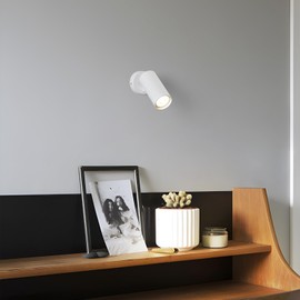 DAWALIGHT Adjustable Ceiling Spotlights GU10 Kitchen Light 5W 3000K Indoor Spot Lights Mains Powered for Bedroom Living Room Hallway, White, Aluminum