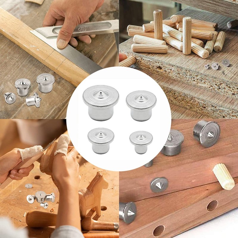 Centring Point, Wooden Dowel Centring Tips, 16-Piece Dowel Marker Set,