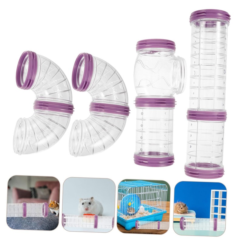 Generic DIY Hamster Cage Tube Thickened Purple External Tunnel Connectors