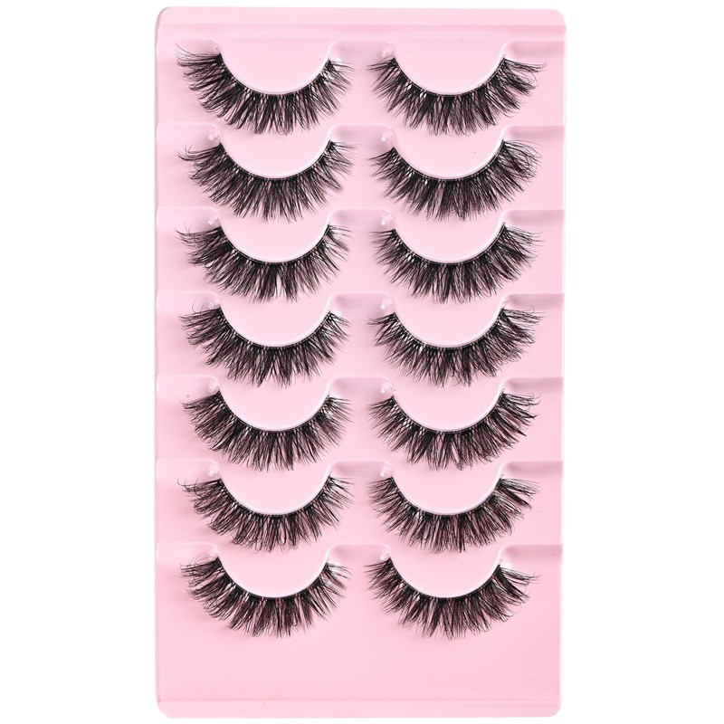 FARRED Cat Eye Lashes Natural Eyelashes Short Wispy Lash Strips