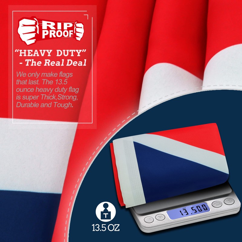 Anley Rip-Proof Technology Double Sided 3-Ply United Kingdom UK Flag