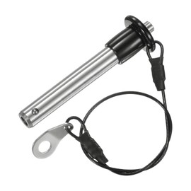 M METERXITY Push-Button Ball Locking Pin, 25/64" [10mm] Dia., 1-5/8 [41mm] Usage Length Quick Release Lock Pins W Lanyard Cable for Speaker/Aviation/Gym/Machine [304 Stainless Steel]