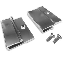 Gordon Glass® Chrome Finish Towel Bar Base Brackets for Frameless Shower Doors 5/32", 3/16" and 1/4" Thick - Pack of 2