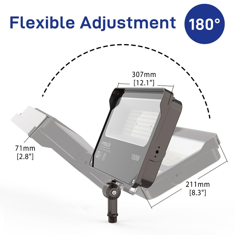 HYPERLITE LED Flood Light with Dusk to Dawn Photocell, 11000LM