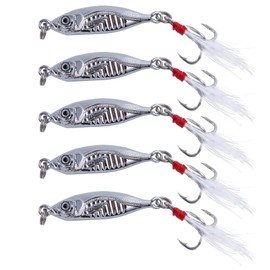 Goture Metal Jig Set, 0.7 oz (20 g), 2.4 inches (6 cm), Set of 5, Left & Right Asymmetric, Reinforced Hooks, All Seasons, Jigging, Casting Fishing, Sea Fishing, Boat Fishing, Bass Fishing, General