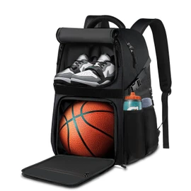LOINTET Basketball Bag Backpack with Ball Holder Shoes Compartment, Large Basketball Accessories Sports Bag More Pockets for Football, Soccer, Volleyball, Gym, Travel, Black