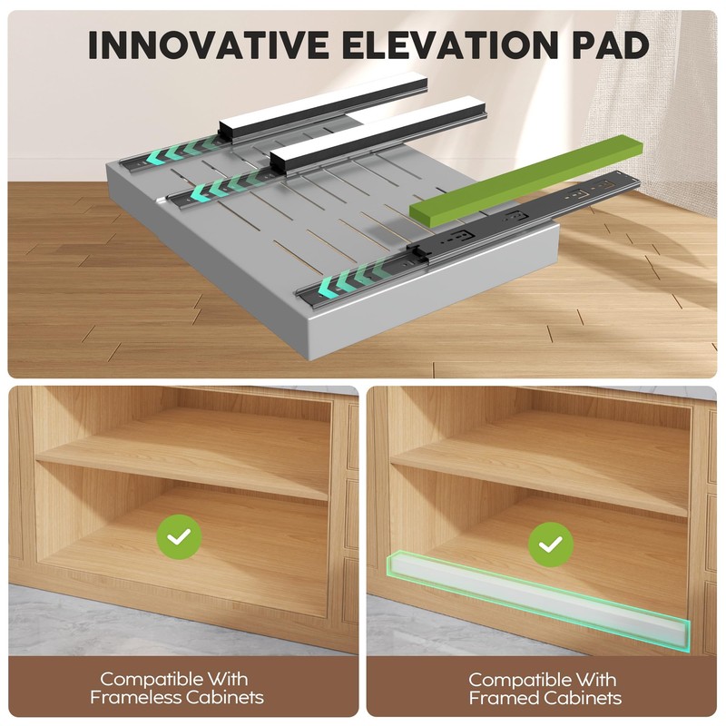 Seinloes 2 Pack Pull Out Cabinet Organizers 21"Deep With Raising