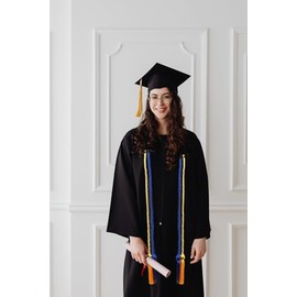 QHQCMIO National Honor Society Polyester Honor Cords for Graduation - Royal Blue and Gold