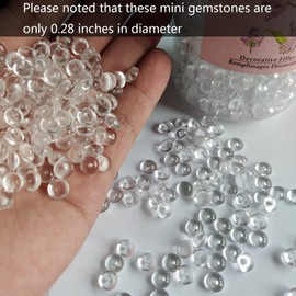 HappyFilller 5500 PCS Clear Acrylic Gemstones Small Beads Water Drops 0.28 Inch for Vase Fillers,Crafts,Wedding Centerpieces,Bridal Shower Party Confetti,Table Scatters,Makeup Brush Holder Filler