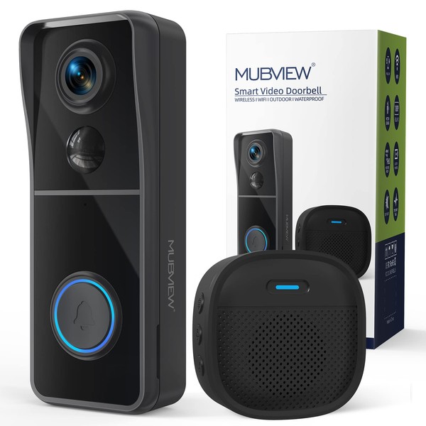 MUBVIEW Doorbell Camera Wireless with Chime, Video Doorbell - No