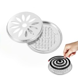 Stainless Steel Mosquito Coil Holder, Stainless Steel Coil Holder, Mosquito Spiral Holder Box, for Bedroom, Garden, Camping, Travel, Outdoor (B)