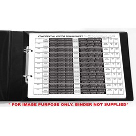 Cherry Confidential Visitor Sign in (Car Reg) NCR Duplicate Pack of 10 Refill Pack A4 50 Sets per Pack 500 Sets Total for Binder Carbonless