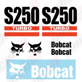 Aftermarket Bobcat S250 Turbo Skid Steer Set Vinyl Decal Sticker