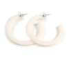 White Glossy Acrylic Hoop Earrings/45mm Diameter/Latest Hoop Earring Trends