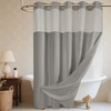 WONICY Long No Hook Shower Curtain with Snap in Liner,