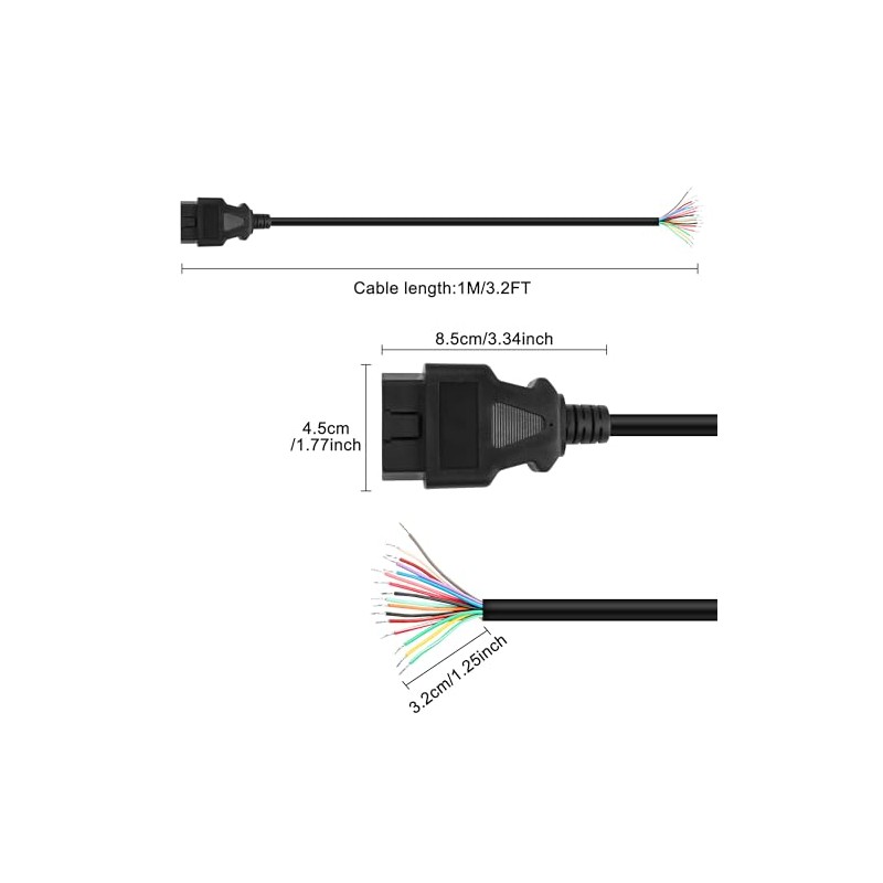 XMSJSIY OBD OBD2 - Cable de extensión OBD-II, conector macho