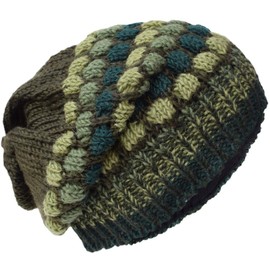 Gheri Woolen Knitted Fleece Lined Multicoloured Beanie Hats Q