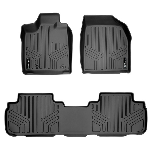 SMARTLINER Custom Fit Floor Mats 2 Row Liner Set Black